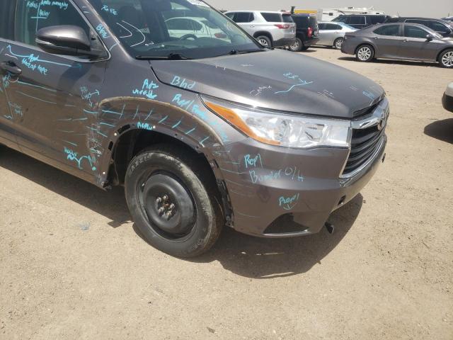 5TDKKRFH8FS096230 - 2015 TOYOTA HIGHLANDER GRAY photo 9