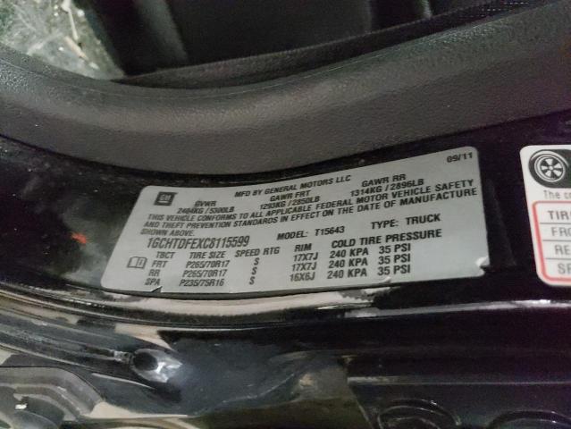 1GCHTDFEXC8115599 - 2012 CHEVROLET COLORADO L BLACK photo 10