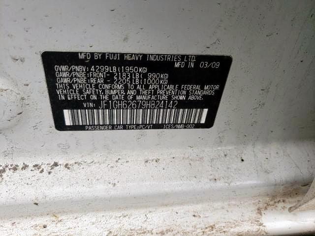 JF1GH62679H824142 - 2009 SUBARU IMPREZA 2. WHITE photo 9