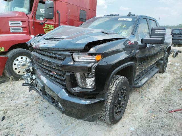 1GC4YNEY4MF166076 - 2021 CHEVROLET SILVERADO BLACK photo 2