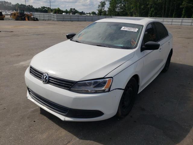 3VW2K7AJ1CM338136 - 2012 VOLKSWAGEN JETTA BASE WHITE photo 2