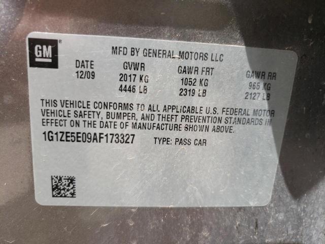 1G1ZE5E09AF173327 - 2010 CHEVROLET MALIBU LTZ ყავისფერი ფოტო 10