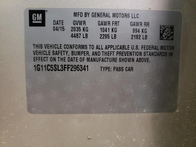 1G11C5SL3FF296341 - 2015 CHEVROLET MALIBU 1LT GOLD photo 10