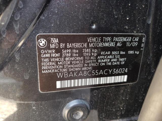 WBAKA8C55ACY36024 - 2010 BMW 750 I BLACK photo 10