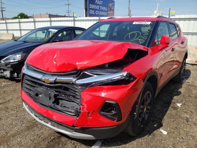 3GNKBCRS2LS606431 - 2020 CHEVROLET BLAZER 2LT RED photo 2