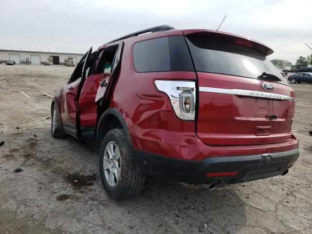 1FM5K8B85DGB05191 - 2013 FORD EXPLORER RED photo 3