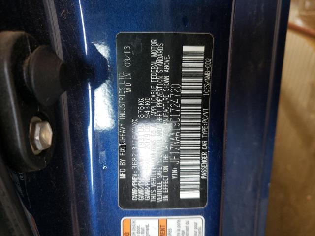 JF1ZNAA19D1724720 - 2013 TOYOTA SCION FR-S BLUE photo 10