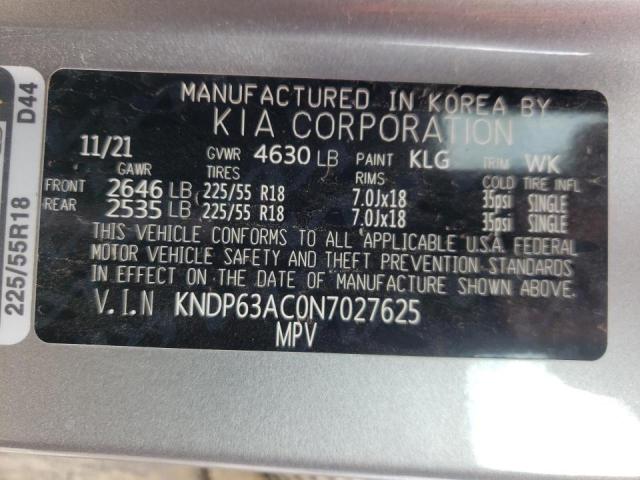 KNDP63AC0N7027625 - 2022 KIA SPORTAGE S GRAY photo 10