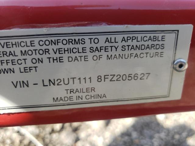 LN2UT1118FZ205627 - 2016 UTILITY TRAILER წითელი ფოტო 10