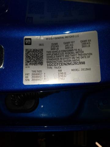 1GCGTCEN2M1291998 - 2021 CHEVROLET COLORADO L BLUE photo 10