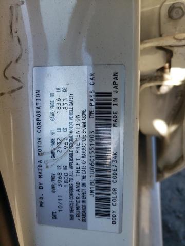 JM1BL1UG6C1551903 - 2012 MAZDA 3 I WHITE photo 10