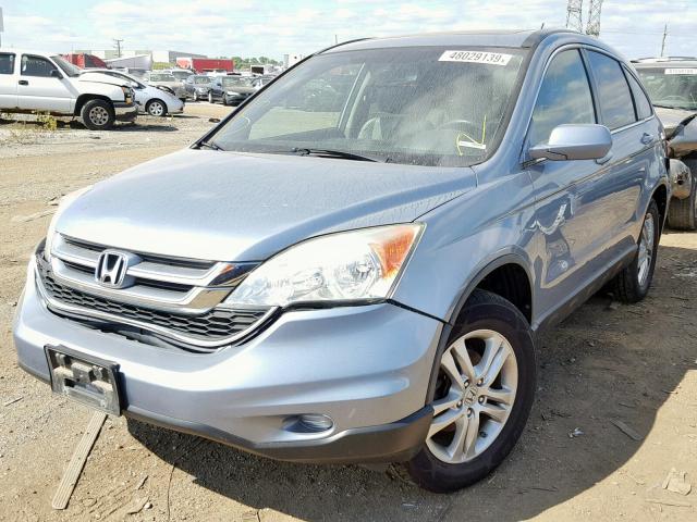 5J6RE3H72AL030042 - 2010 HONDA CR-V EXL BLUE photo 2