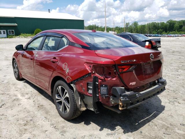 3N1AB8CV7LY220432 - 2020 NISSAN SENTRA SV RED photo 3