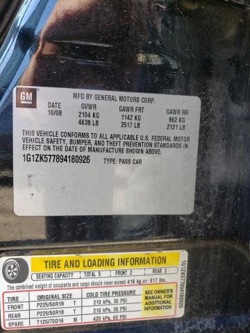 1G1ZK577894180926 - 2009 CHEVROLET MALIBU LTZ გრაფიტი ფოტო 10