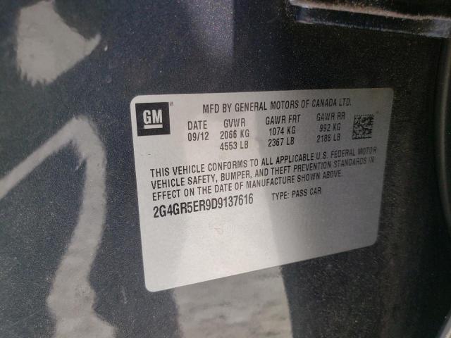 2G4GR5ER9D9137616 - 2013 BUICK REGAL 黑色 照片 10