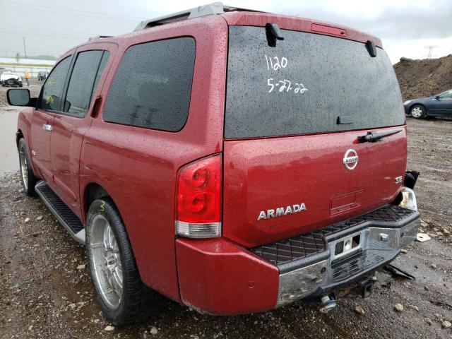 5N1AA08A65N700870 - 2005 NISSAN ARMADA SE RED photo 3