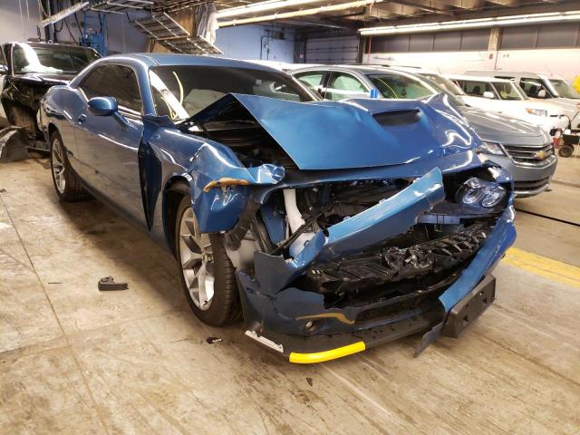 2C3CDZJG7MH676842 - 2021 DODGE CHALLENGER BLUE photo 1