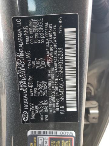 5NMJACAE5NH026288 - 2022 HYUNDAI TUCSON SE GRAY photo 10