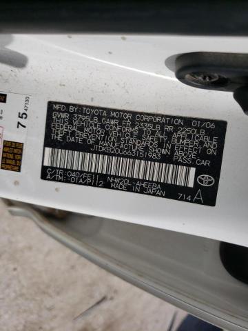 JTDKB20U663151983 - 2006 TOYOTA PRIUS HYBR WHITE photo 10