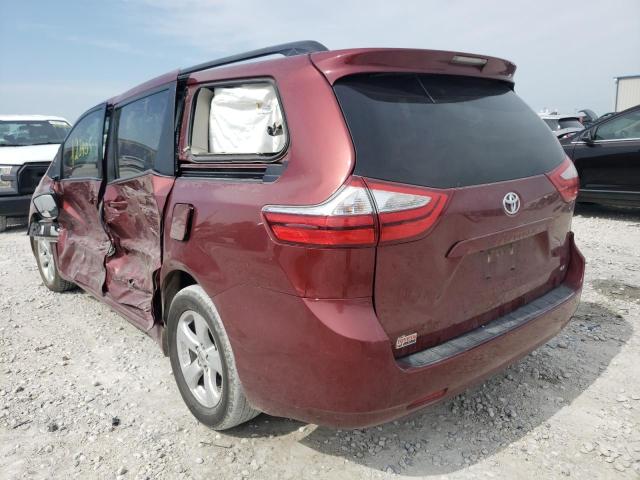 5TDKZ3DC4HS767492 - 2017 TOYOTA SIENNA LE BURGUNDY photo 3