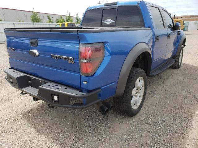 1FTFW1R60CFA24600 - 2012 FORD F150 SVT R BLUE photo 4