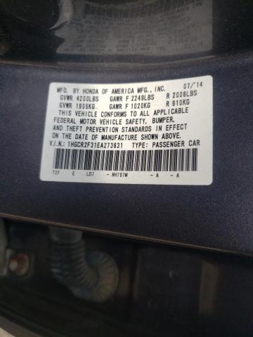 1HGCR2F31EA273631 - 2014 HONDA ACCORD LX GRAY photo 10