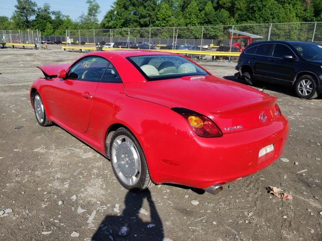 JTHFN48Y620026245 - 2002 LEXUS SC 430 RED photo 3