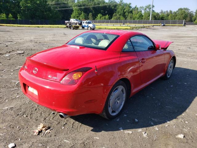 JTHFN48Y620026245 - 2002 LEXUS SC 430 RED photo 4