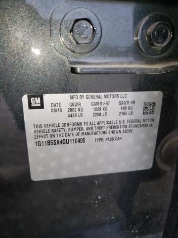 1G11B5SA4GU110496 - 2016 CHEVROLET MALIBU LIM 石墨色 照片 10