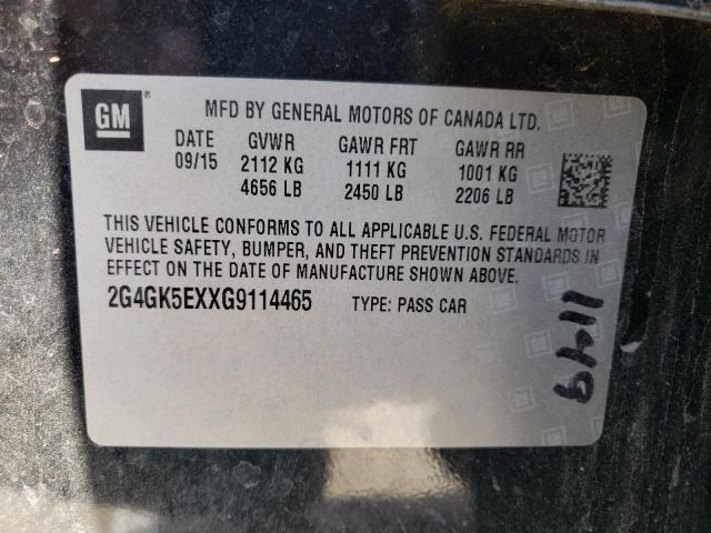 2G4GK5EXXG9114465 - 2016 BUICK REGAL  photo 10