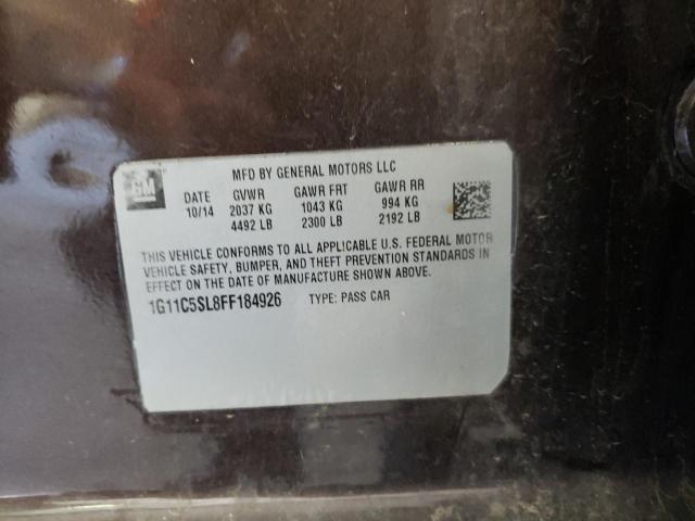 1G11C5SL8FF184926 - 2015 CHEVROLET MALIBU 1LT 勃艮第红 照片 10