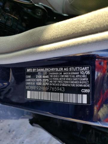 WDBRF92H66F765943 - 2006 MERCEDES-BENZ C 280 4MAT BLUE photo 10