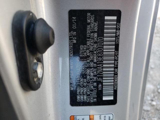 JF1ZNAA19E8707070 - 2014 TOYOTA SCION FR-S SILVER photo 10