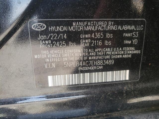 5NPEB4AC7EH883489 - 2014 HYUNDAI SONATA GLS BLACK photo 10