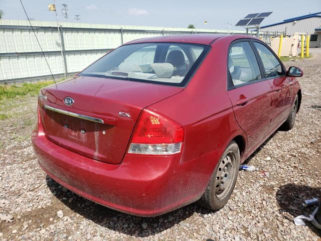 KNAFE222195660079 - 2009 KIA SPECTRA EX RED photo 4