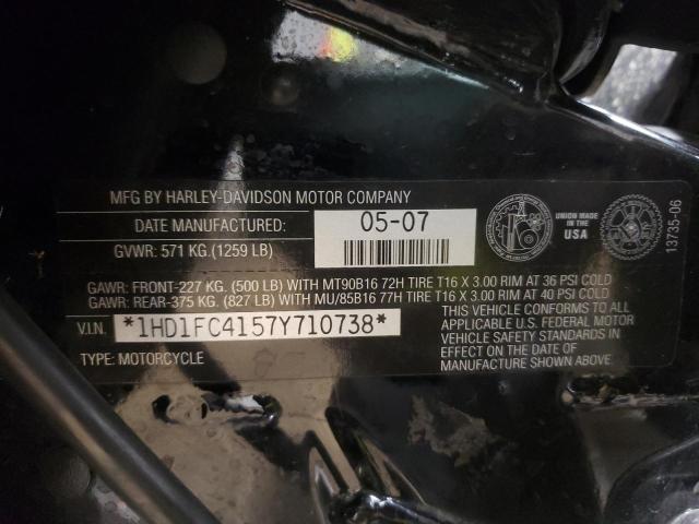 1HD1FC4157Y710738 - 2007 HARLEY-DAVIDSON FLHTCUI 黑色 照片 10