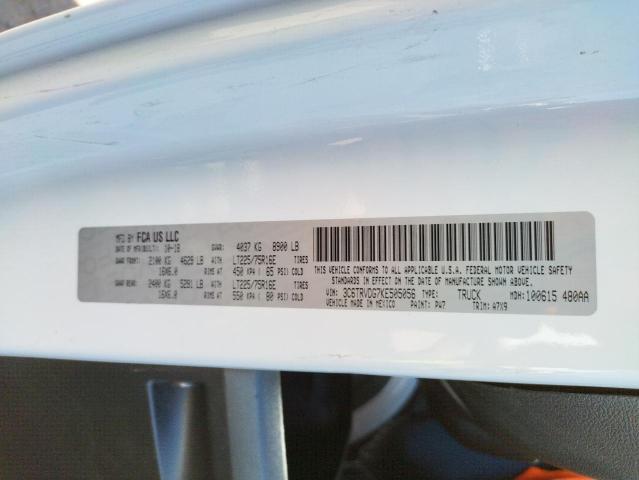 3C6TRVDG7KE505056 - 2019 RAM PROMASTER WHITE photo 10