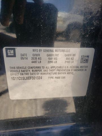 1G11C5SLXEF301324 - 2014 CHEVROLET MALIBU 1LT გრაფიტი ფოტო 10