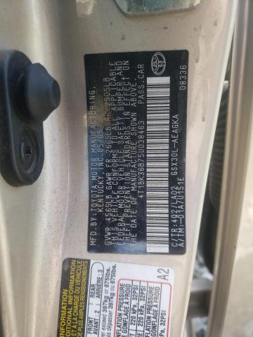 4T1BK36B75U038463 - 2005 TOYOTA AVALON XL GOLD photo 10