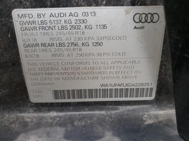 WA1UFAFLXDA228251 - 2013 AUDI A4 ALLROAD BLACK photo 10