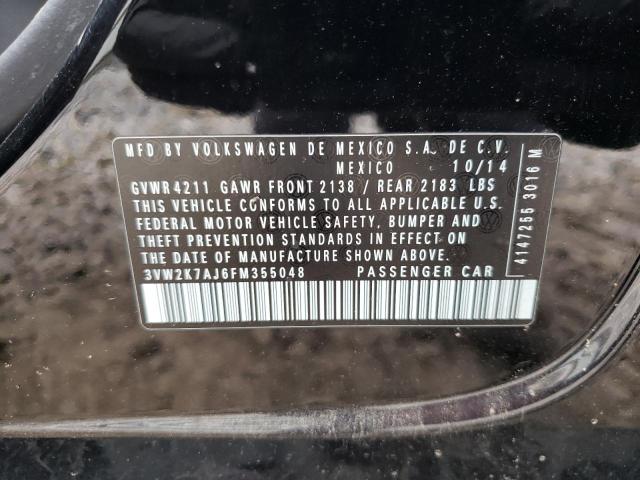 3VW2K7AJ6FM355048 - 2015 VOLKSWAGEN JETTA BASE 黑色 照片 10