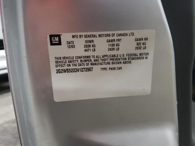 2G2WS522241272967 - 2004 PONTIAC GRAND PRIX GT2  ფოტო 10