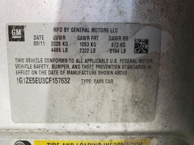 1G1ZE5EU3CF157632 - 2012 CHEVROLET MALIBU LTZ ვერცხლისფერი ფოტო 10