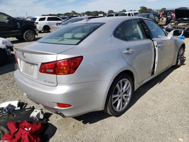 JTHBK262475049365 - 2007 LEXUS IS 250 SILVER photo 4