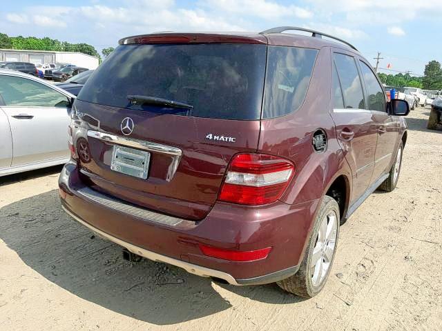 4JGBB8GB0AA587185 - 2010 MERCEDES-BENZ ML 350 4MA BURGUNDY photo 4