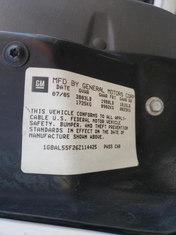 1G8AL55F26Z114425 - 2006 SATURN ION LEVEL თეთრი ფოტო 10