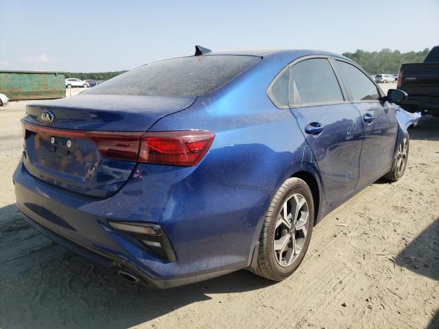 3KPF24AD0LE186518 - 2020 KIA FORTE FE BLUE photo 4