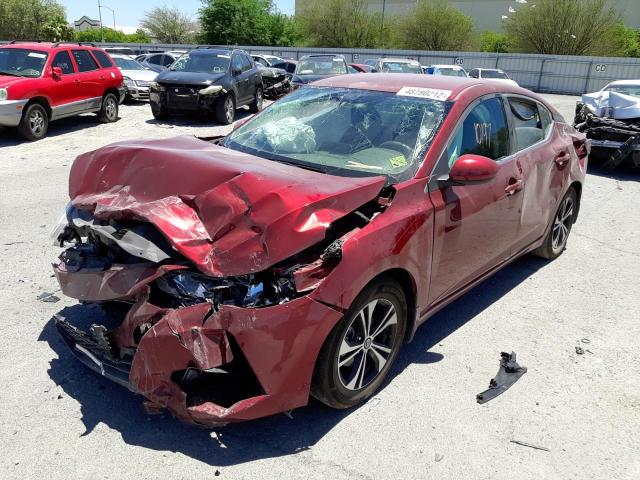 3N1AB8CV0NY241223 - 2022 NISSAN SENTRA SV MAROON photo 2