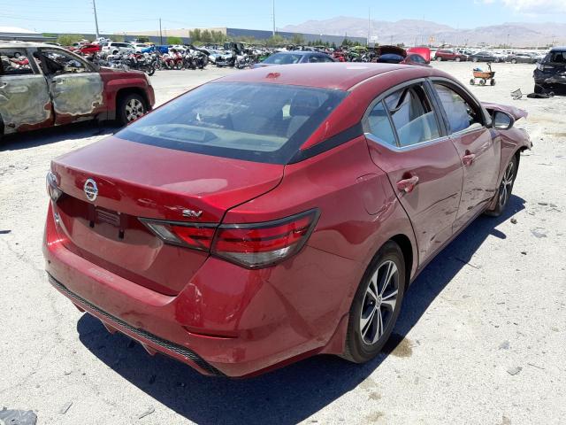 3N1AB8CV0NY241223 - 2022 NISSAN SENTRA SV MAROON photo 4