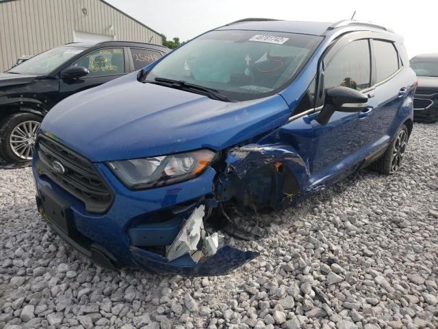 MAJ6S3JL5KC261341 - 2019 FORD ECOSPORT S BLUE photo 2